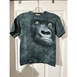 The Mountain Gorilla Shirt Kids Sz L Animal Nature Tie-Dye All Over Print Green